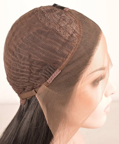 باروكة شعر أسود جذور أمامية مموج