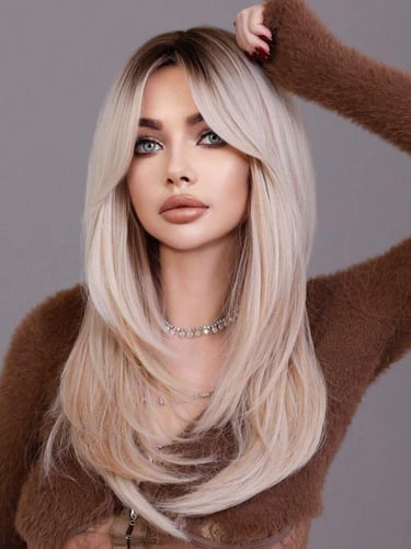 باروكة تلجي بغرة ناعم 24 إنش