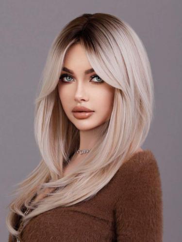 باروكة تلجي بغرة ناعم 24 إنش