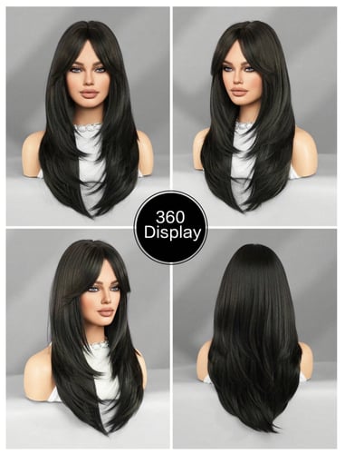 روكة بني غامق بغرة ناعم 24 إنش