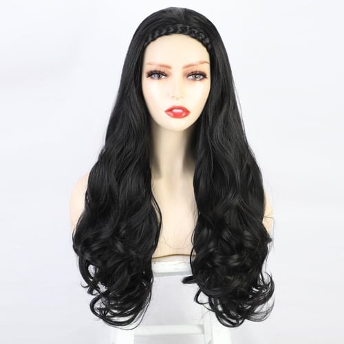 باروكة شعر أسود مموج