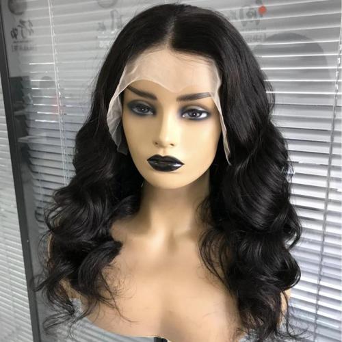 باروكة شعر أسود طبيعي برازيلي 20 إنش جذور أمامية و...