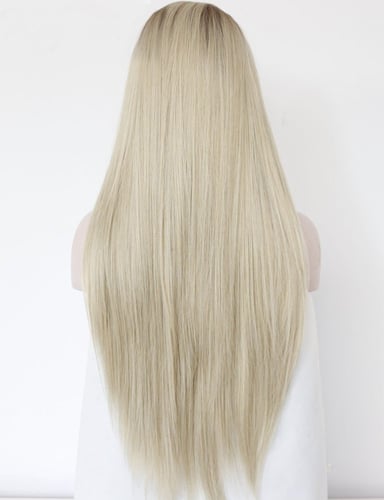 باروكة شعر أشقر جذور أمامية ناعم