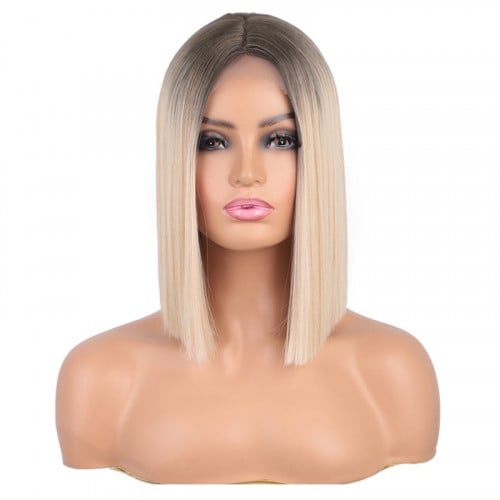 باروكة شعر أشقر ناعم