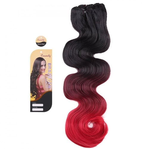 وصلة شعر مخلوط أومبري أحمر 8 قطع