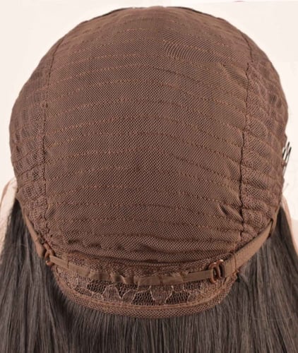 باروكة شعر رمادي جذور أمامية مموج