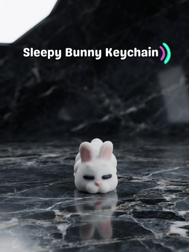 Sleepy Bunny Keychain