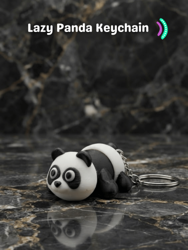 Lazy Panda Keychain