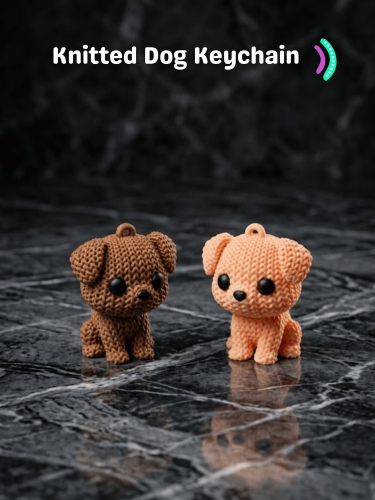 Knitted Dog Keychain