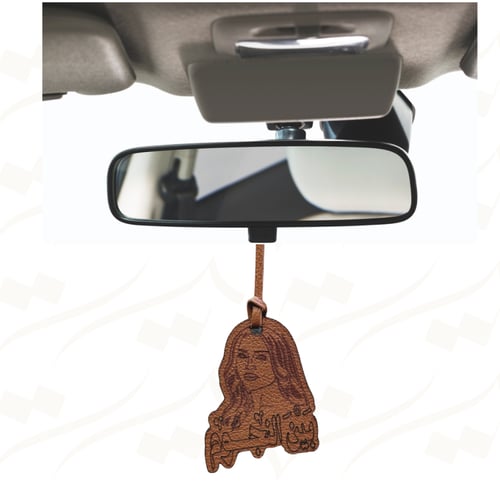 تعليقة سيارة الفن من الجلد