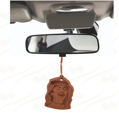 تعليقة سيارة الفن من الجلد