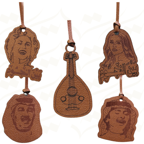 تعليقة سيارة الفن من الجلد