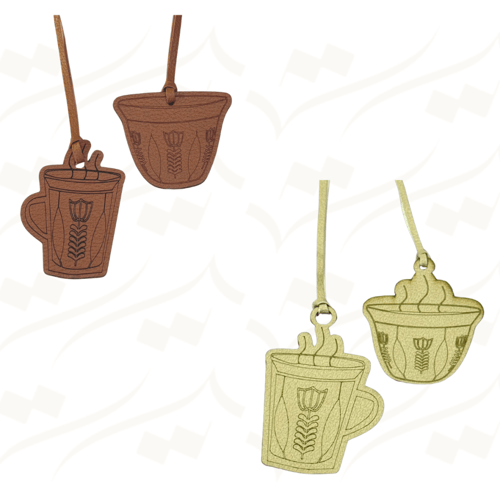 تعليقات من الجلد بشكل بيالة او فنجال