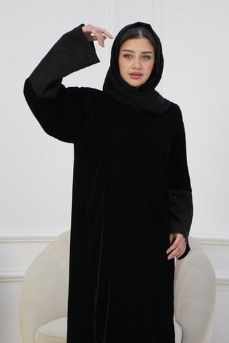 عباية قطيفة نص تدخلي فاخرة وشتوية