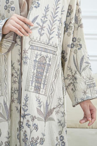 عباية مشجر كامل لون سكري