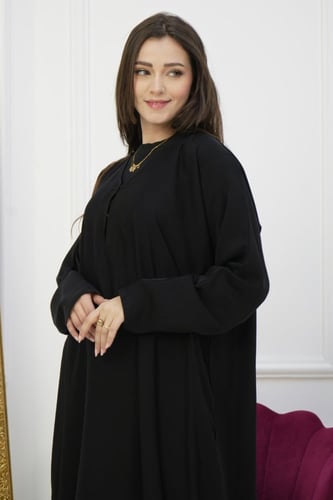 عباية كتف كم سادة ناعمة وأنيقة