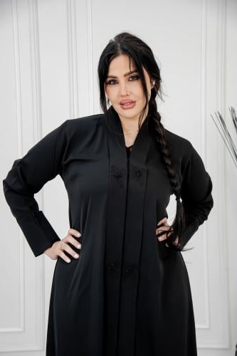 عباية ياقة انترنت شك تطريز – لمسة فاخرة عصرية