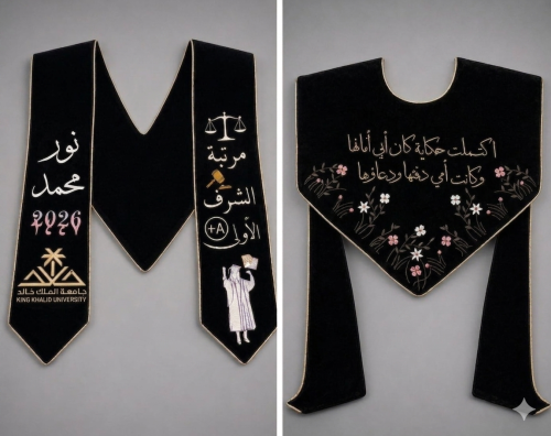 وشاح وقبعه مع تطريز