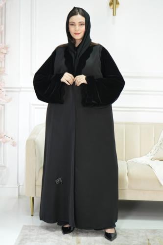 عباية كتف قطيفة حلزوني – لمسة شتوية فاخرة