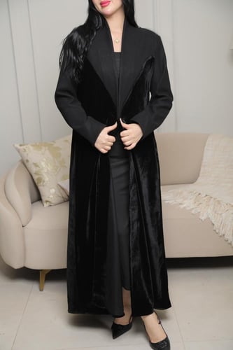 عباية شتوي ديباج جوخ بتصميم مخمل مثلث فخم وأنيق