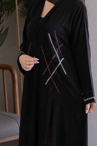 عباية ملكي شك دردوز ملون كريب ملكي – أنيقة وفاخرة