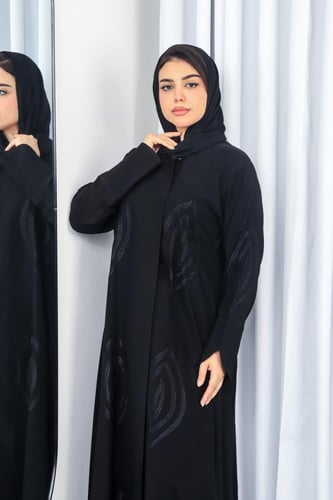 عباية ملكي كوري تطريز قصة اختياري أنيقة وراقية