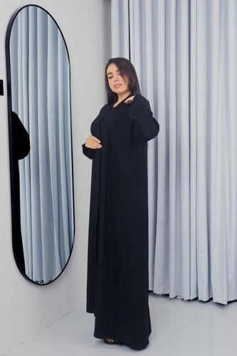 عباية بليزر نص كلوش بدقة خيط فاخرة بتصميم ملكي أني...