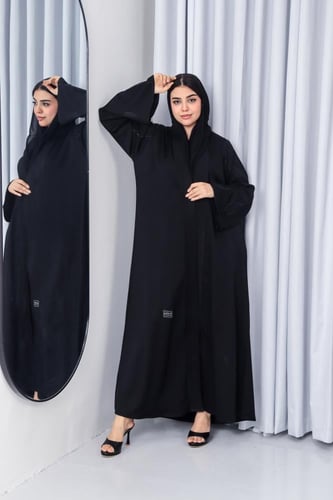 عباية صالونه كم مطرز ورد فاخر وعملي