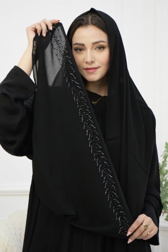 طرحة سوداء مطرزة فاخرة وناعمة