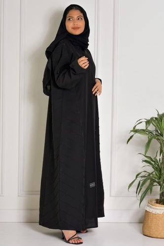 عباية دقة خيط كتان جوانب كريستال - فاخرة وراقية