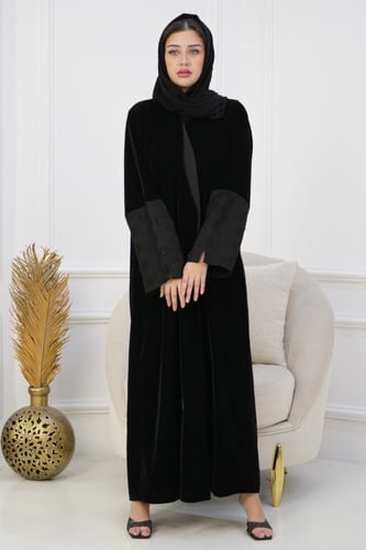 عباية قطيفة نص تدخلي فاخرة وشتوية