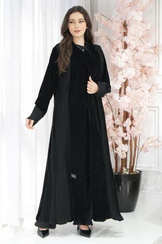 عباية قطيفة كسرات جوانب – فخامة شتوية مميزة