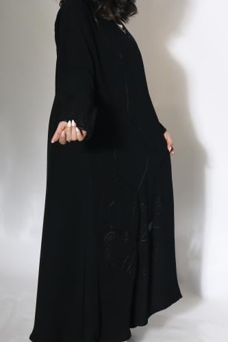 عباية انترنت كوري بتطريز هاري أمامي وخلفي مع كسرة ورق