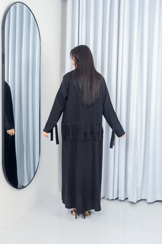 عباية كريب كاروهات جديد