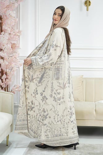 عباية مشجر كامل لون سكري