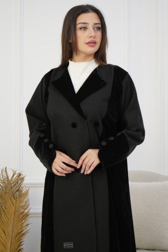 عباية قطيفة ديباج بقلاب مخمل فاخرة وأنيقة