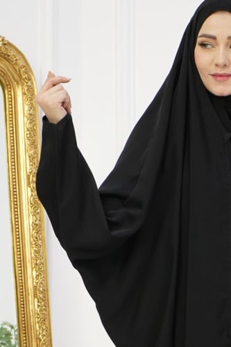 عباية رأس زرار كم سادة عملية وأنيقة