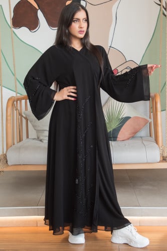 عباية شيفون بطانة شك – أنيقة ومميزة