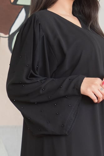 عباية شيفون بطانة لؤلؤ – فاخرة وناعمة