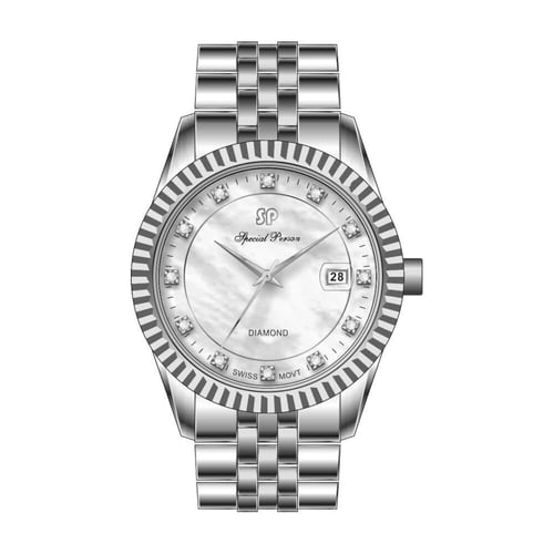 SP045D1 ساعة الماس نسائية ستانلس ستيل فاخرة كوارتز...