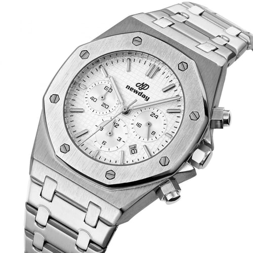 ND1885 ساعة يد كرونوغراف رجالية ستانلس ستيل