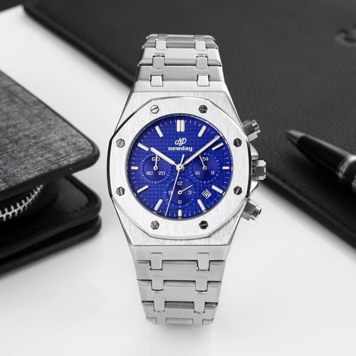 ND1885 ساعة يد كرونوغراف رجالية ستانلس ستيل