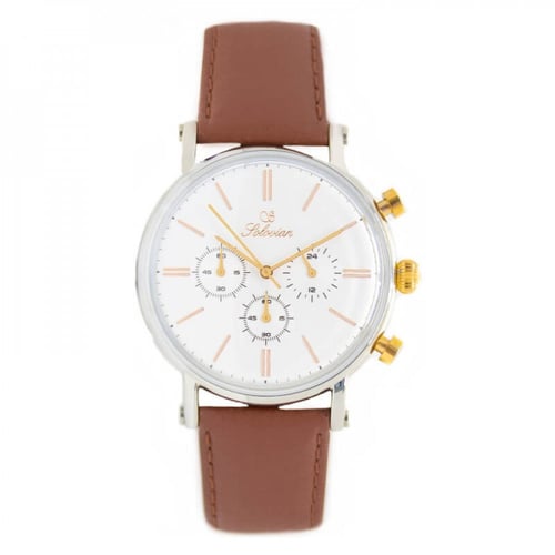 SL2110SM ساعة جلد رجالية