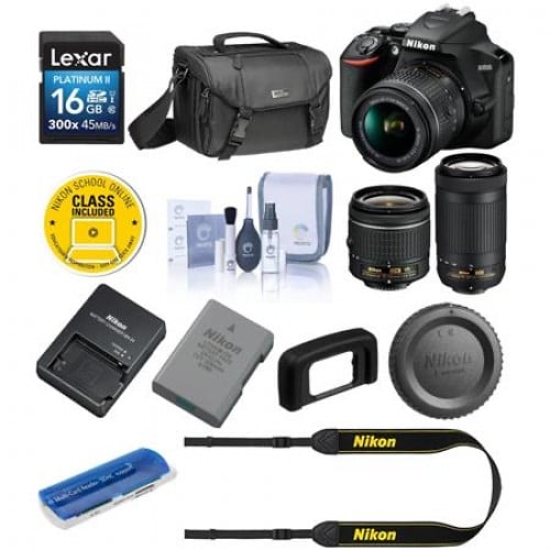 Nikon D3500 Camera with NIKKOR 18-55mm and 70-300m...