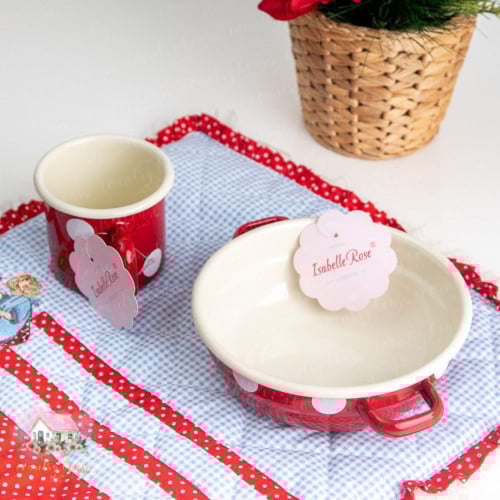 0888 كوب ريترو معدني منقط من إزابيل روز