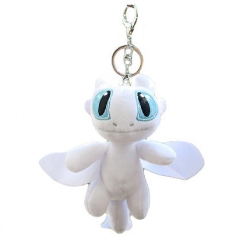 ميدالية ( تعليقة ) من الفرو على شكل تنين ابيض