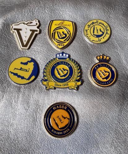 7 NASSR LOGO METAL STICKERS | ٧ شعارات النصر ملصقا...