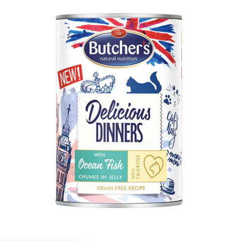 بوتشرز طعام رطب قطع للقطط بنكهة سمك المحيط في الجي...