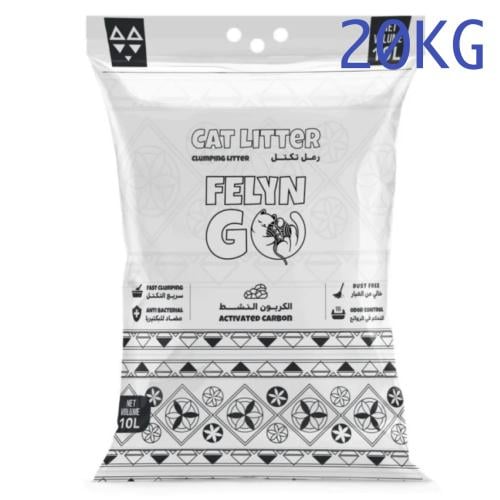فلاين قو رمل بنتونيت عالي التكتل للقطط، غير معطر م...