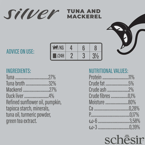 شيزر سيلفر وجبة متكاملة بالتونة و الماكريل للقطط ا...